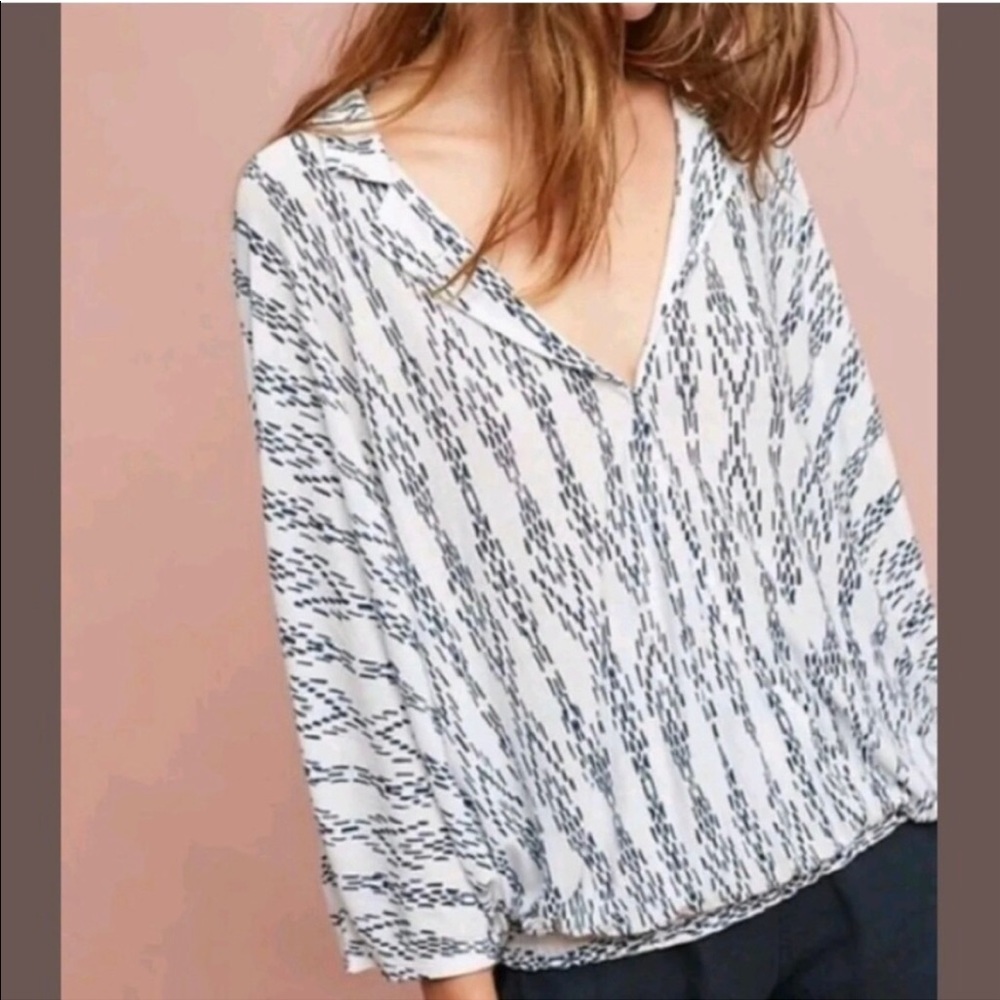 Anthro Postmark Ikat Batwing Blouse